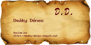 Deáky Dénes névjegykártya