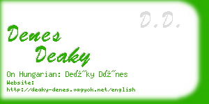 denes deaky business card